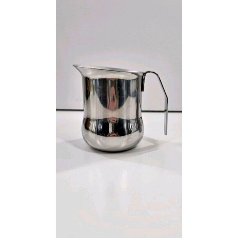 Vintage 60s 3x4"‎ 8oz Weighted Diner Creamer Stainless Steel No Lid Frother Cup